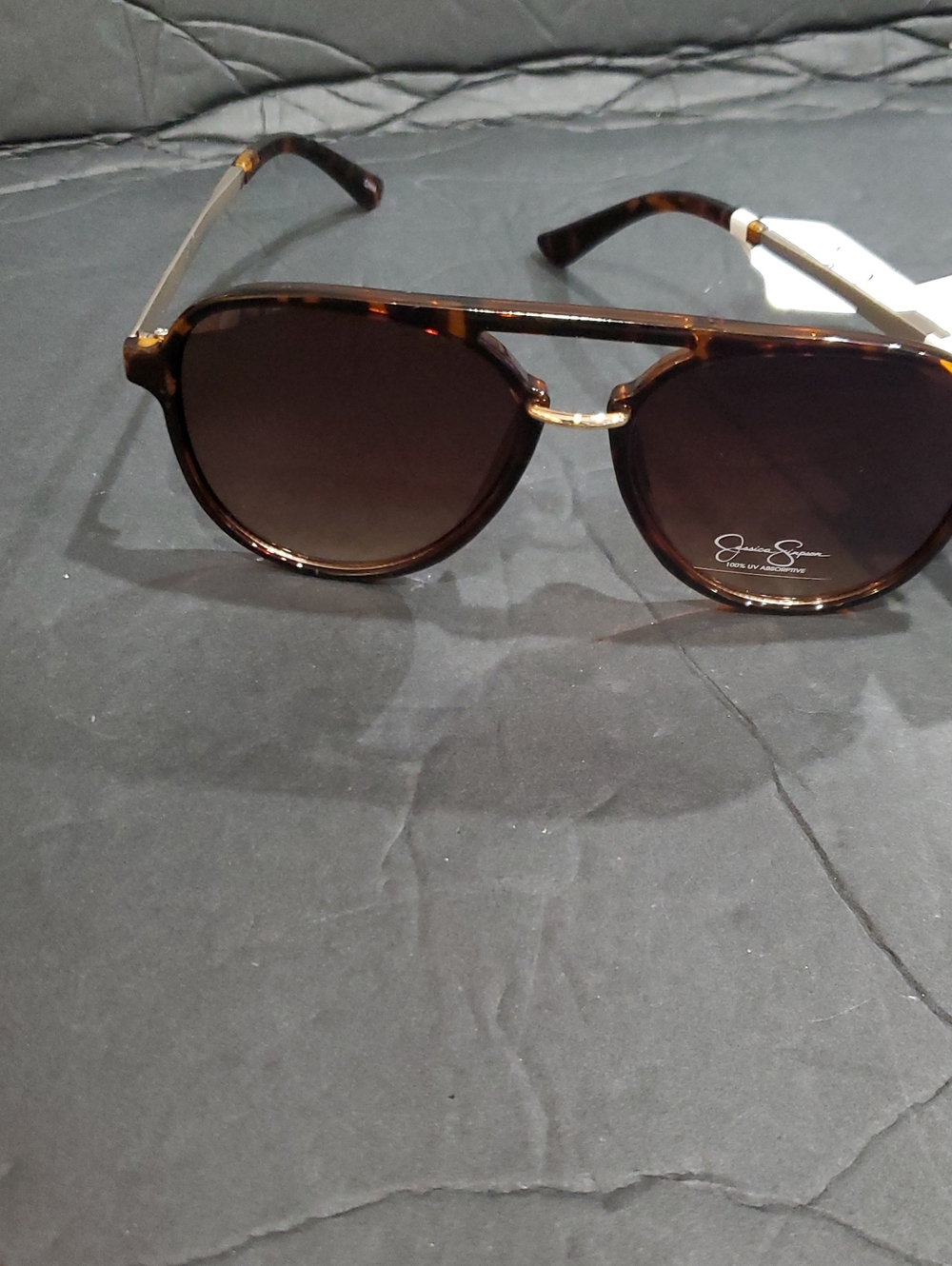 Jessica Simpson j6382 brown tortoiseshell aviator flat brow style sunglasses new - Picture 8 of 12